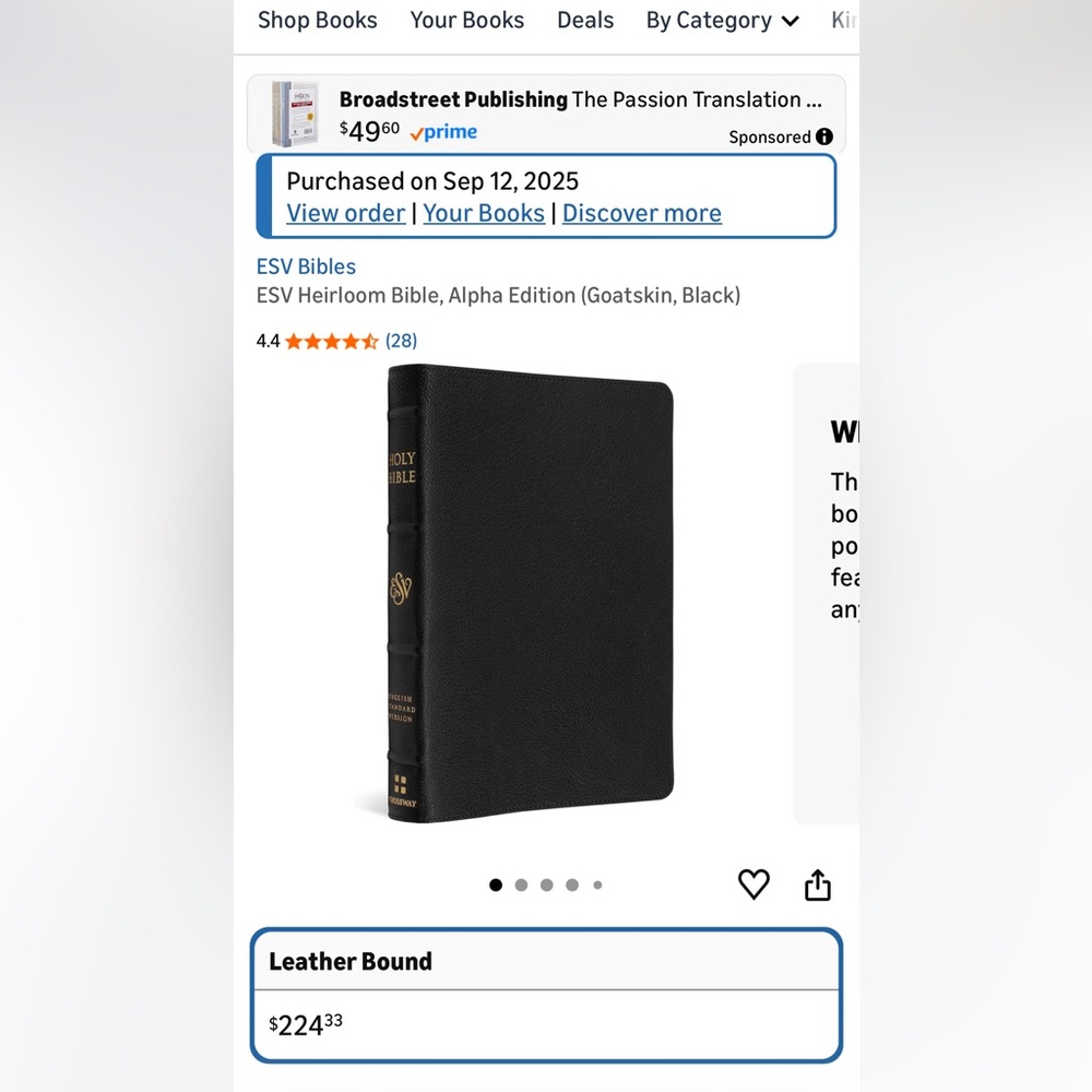 ESV Heirloom Bible, Alpha Edition (Goatskin, Black)